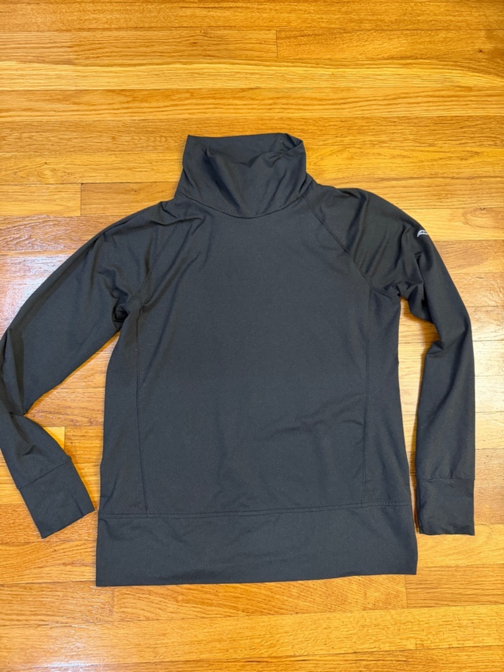 Saucony Performance Pullover Running Long Sleeve Mock Turtleneck Black -  Medium